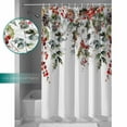thumbnail image 3 of Fabric Shower Curtain, Christmas Winter Pine Leaves Pine Cones Red Berries Bathroom Curtain with 12 Hooks Waterproof No Bad Odor Machine Washable Bath Curtains for Bathroom, Spa Room, 72"x78", 3 of 6
