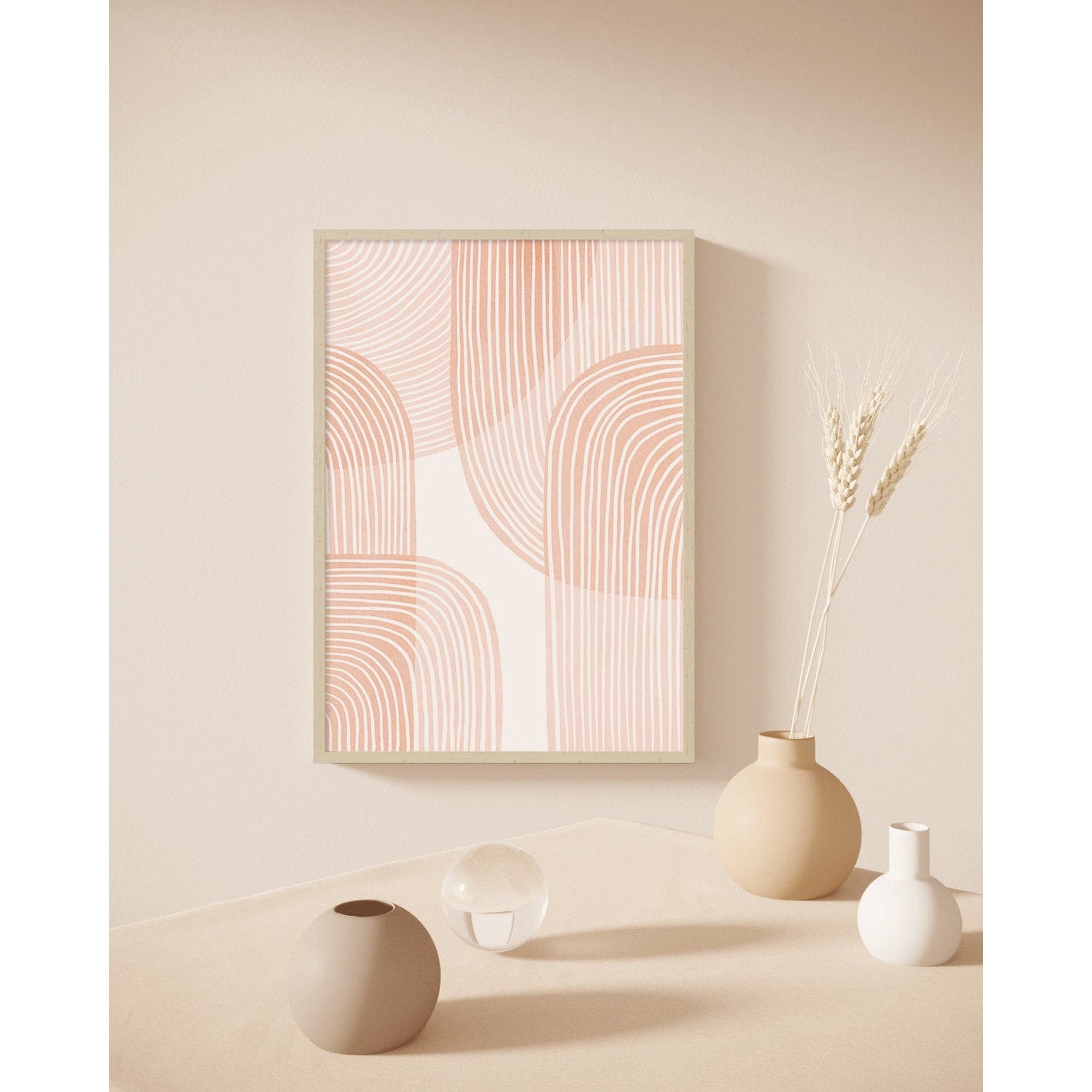 Geometric Wall Art Print Neutral Boho Abstract Minimalist Modern Living Room And Office Decor