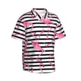 thumbnail image 2 of Bixox Men's Hawaiian Shirts Men's Flamingos Print Short-Sleeve Shirt-Small, 2 of 8