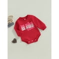 thumbnail image 3 of hirigin Baby Girls Valentine's Day Casual Romper Red Long Sleeve O Neck Letter Print Playsuit, 3 of 8