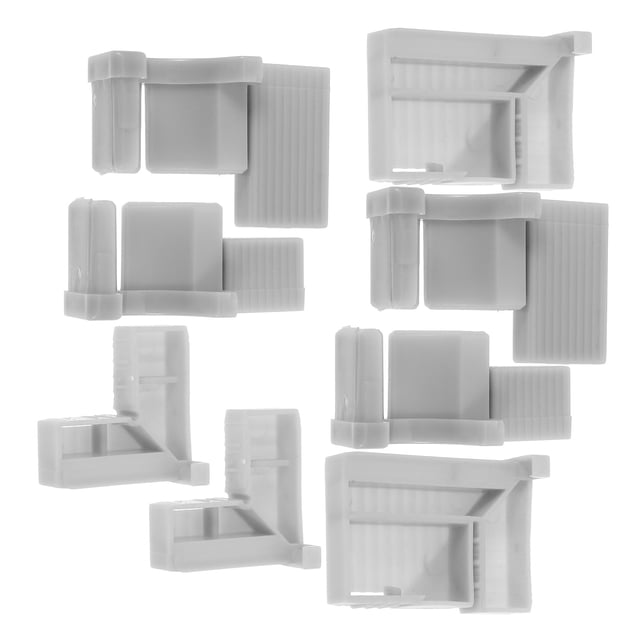 FUTUREORYY 2 Sets Corner Desk Connector ABS Grey Corner Joint Bracket for Stability Enhancement