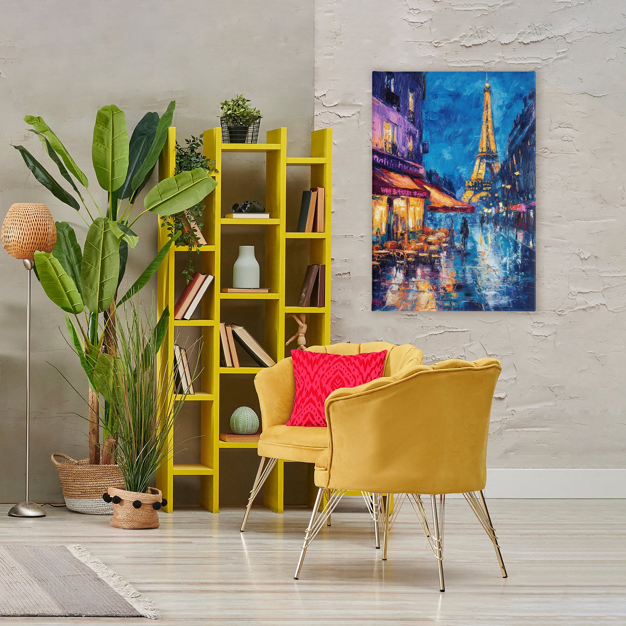 Stupell Industries Dusk Paris Street Scene Canvas Wall Art, design by Petal Prints Design