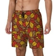 thumbnail image 1 of Kdxio Fall Leaves Print Mens Swim Shorts with Mesh Lining, Breathable and Quick-Drying, Adjustable Waist, Privacy Pocket-Large, 1 of 6