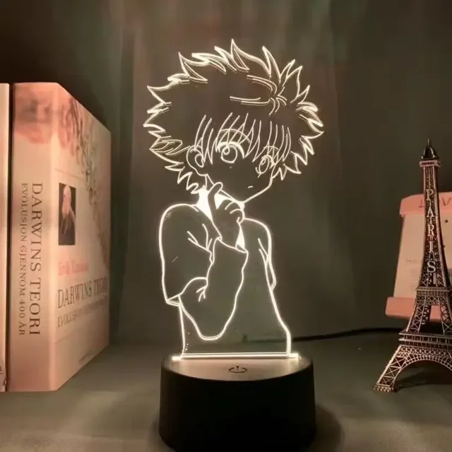 Lámpara de ANIME 3D Hunter X Hunter, luz nocturna Led Killua Hisoka Neferpitou, ilumina, equipo de galletas, lámpara de escritorio