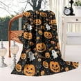 thumbnail image 2 of Happy Halloween Pumpkin Pattern Blanket,Comfortable Soft Flannel Throw Blanket,All Season,Warm Lightweight Blankets for Sofa Bed Couch Living Room Chair,60"x80", 2 of 4