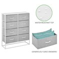 thumbnail image 4 of mDesign Wide Modern 8-Drawer Dresser Storage Tower Unit with Fabric Bins, Gray, 4 of 6