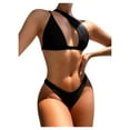 thumbnail image 2 of Jyeity Slimming Swimsuits For Women V-Neck Swimdress For Women Plus One Piece Sleeveless Solid Swimsuit Black Holiday, 2 of 5