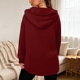 thumbnail image 6 of Horkkom Quarter Zip Pullover Women Casual Tunic Drawstring Tops Fashion Solid Color Comfort Hoodie with Pockets L, 6 of 7