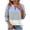 Multicolor, variant on Womens Tops Dressy Striped Print Shirt Casual Zip Up Mock Neck Tops 3/4 Sleeve Loose Fit Tshirt Summer Casual Blouses for Women