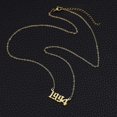 thumbnail image 2 of Collier Pendentif en Acier Inoxydable Or/argent Année de Naissance, 2 of 5