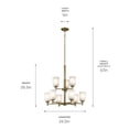 thumbnail image 7 of 43672NBR Kichler Lighting Shailene - 9 light 2-Tier Chandelier - 26.25 inches wide-Natural Brass Finish    -Traditional Installation, 7 of 7