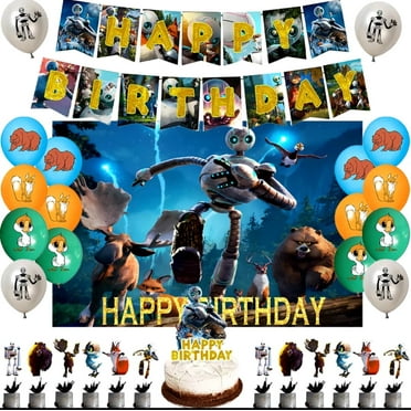The Wild Robot Party Supply, Balloons, Banner, Cake Topper, Backdrop