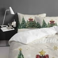 thumbnail image 4 of Merry Christmas King Size Comforter Set, Fantasy Xmas Trees Stars Winter Snowflakes Linen Bedding for All Seasons, 4 Pcs Bed Set with 1Comforter (90"x106") ,1 Sheet(94"x116"), 2 Pillowcases (19"x35"), 4 of 7
