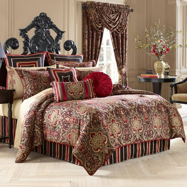 Remington 4 Piece Woven Chenille Damask Comforter Set By Five Queens Court Com - Five Queens Court Bedding Remington 4 Piece Woven Chenille Damask Comforter Set By Five Queens Court Com - Five Queens Court Bedding