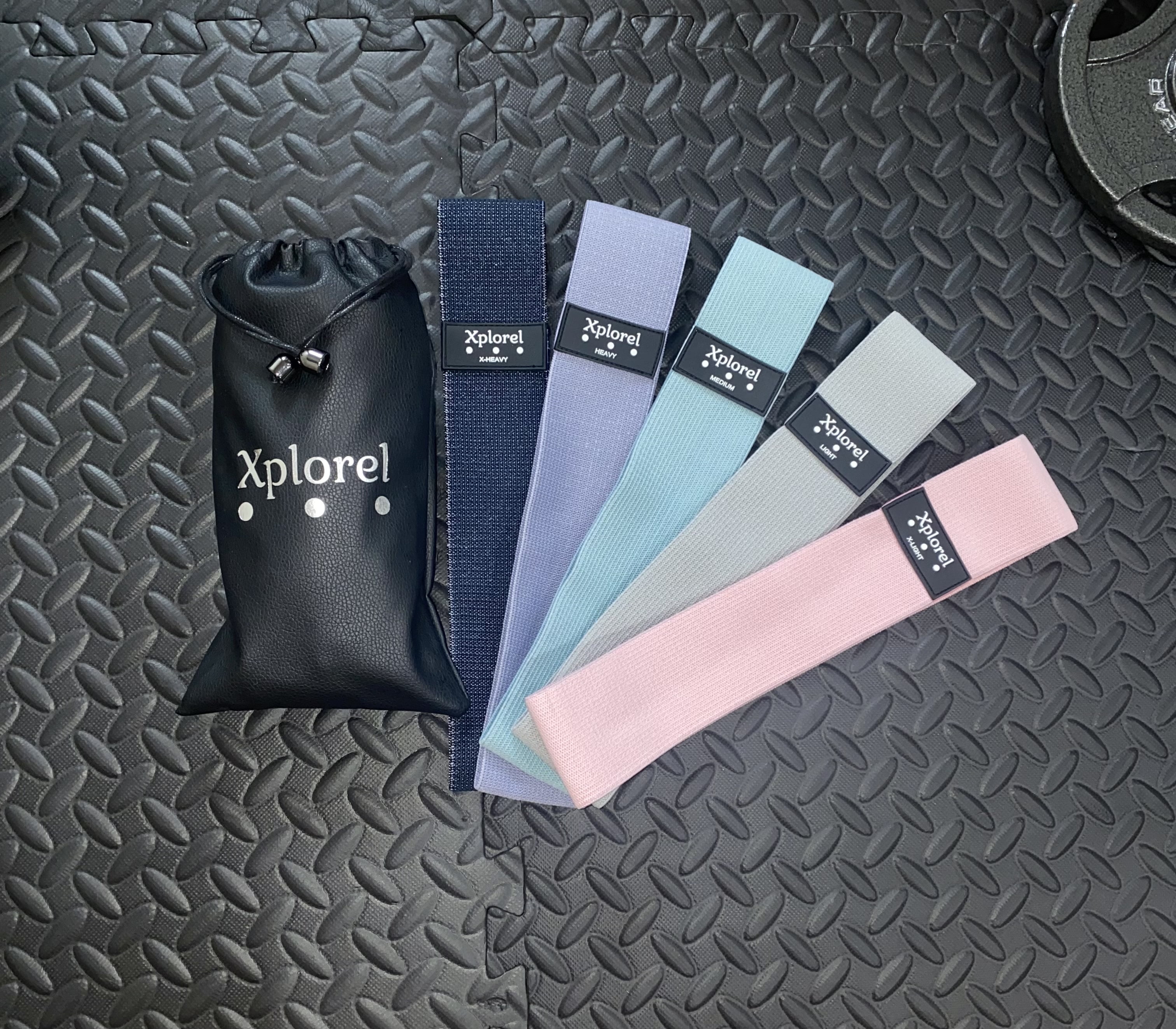 Xplorel Resistance Bands w/ Carry Bag, Exercise Bag, & Fitness Planner, 5 Pack