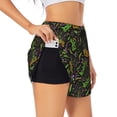 thumbnail image 3 of Lsque Carnival Mardi Gras3 Printed Women's Running Shorts with Liner Pockets,Elastic Quick Dry Workout Athletic Gym Yoga Shorts,Womens High Waist Shorts-, 3 of 9
