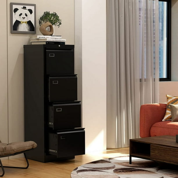 Armoire Métallique Tectake 4 étagères, Noir, Pour Dossiers Et Classeurs, 180x90x40 Cm, Neuve