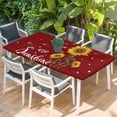 thumbnail image 2 of Red Sunshine Sunflower Table Cloths for 3 Foot Rectangle Tables, Pastoral Bees Farmhouse Floral Patio Waterproof Elastic Fitted Tablecloths, Washable Rectangular Table Cover for Camping, 2 of 8
