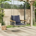 thumbnail image 5 of vidaXL Swing Bench with Cushions Hammock Chair Poly Rattan Brown/Gray/Black, 5 of 9