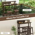 thumbnail image 3 of Barara King 48 Inch Patio Pub Height Table with Storage Shelf and Adjustable Foot Pads-Brown, 3 of 10