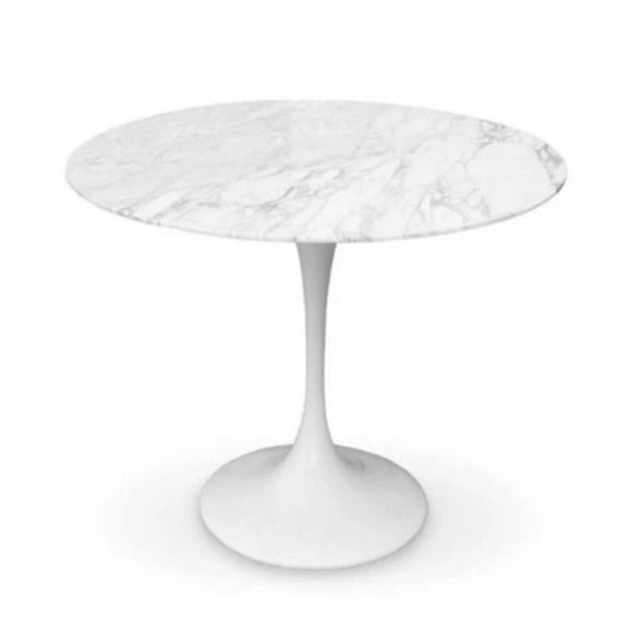 WHITE MARBLE TULIP DINING TABLE 48"