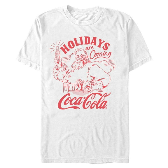 Mens Coca Cola Classic Santa Holidays Are Coming T Shirt