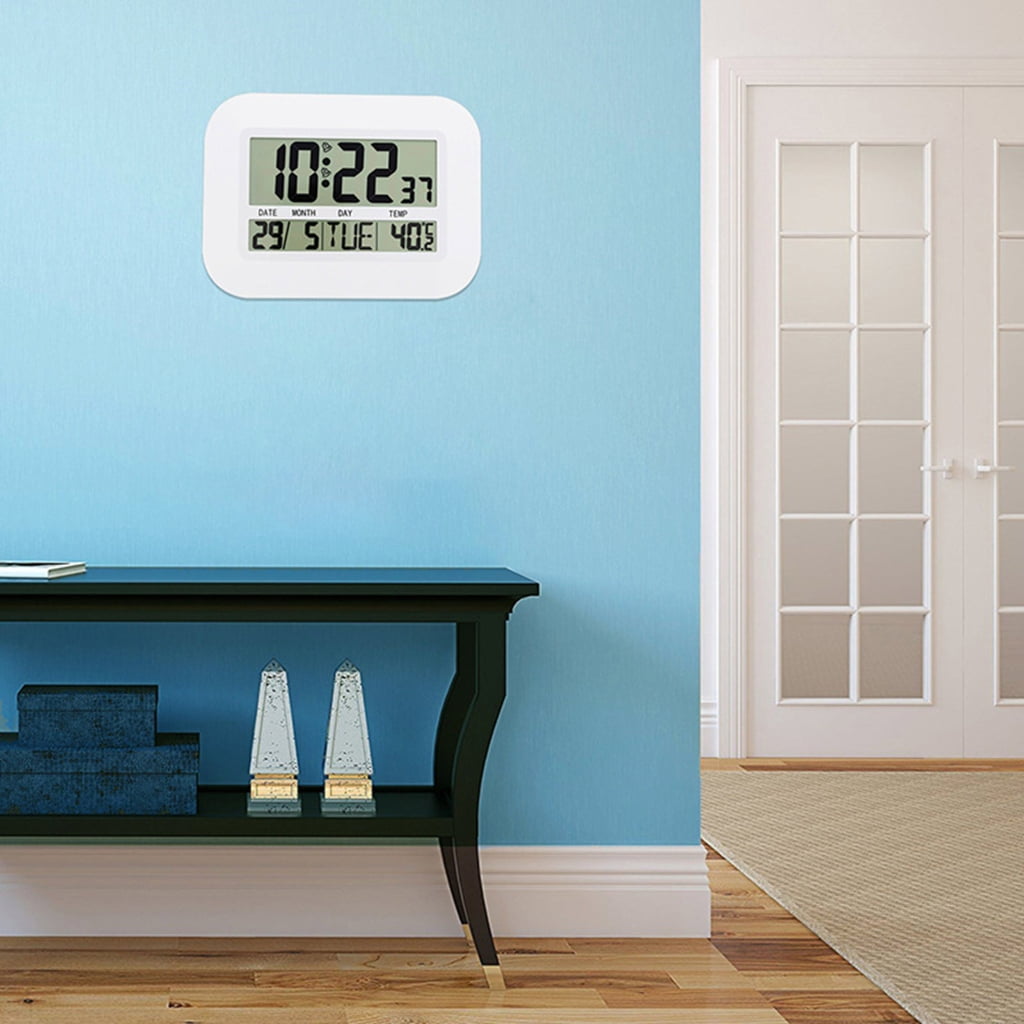 WINDLAND Digital Calendar Clock With Week Temperature Multiple Time Zone Setting Alarm Function For Office Living Room