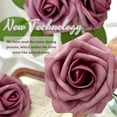 thumbnail image 3 of 50pcs Artificial Flowers Foam Fake Rose with Stems 12 Leaves Real Looking Faux Roses for Wedding Bouquets Bridal Shower Centerpieces Arrangements Party Tables Decorations DIY (50, Dusty Pink), 3 of 11