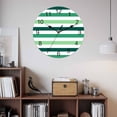 thumbnail image 2 of Wall Clock Green Stripes Clocks PVC Silent Non-Ticking Battery Operated Decorative White Classic Striped Round Clock for Home Living Room Kitchen Bedroom Office School Wall Decor 10 Inch, 2 of 9
