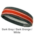 thumbnail image 4 of Couver Unisex Terry Striped Basketball Headband Sweatband, Dark Gray/Dark Orange, 3 Pieces, 4 of 7