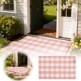 thumbnail image 6 of Spring Pink and White Plaid Rug, 23.62 inch Doormat Rug for Front Door, Hand-Woven Washable Entryway & Porch Decor for Home Entrance Patio Farmhouse Indoor Outdoor, 6 of 7