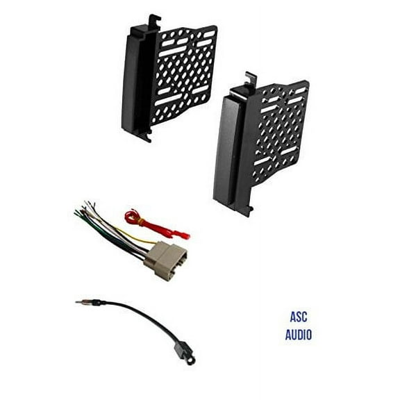 ASC Audio Double Din Radio Dash Kit, Wire Harness, Antenna Adapter for 2011-2013 Dodge Durango
