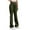 Army Green, variant on ZyeKqe Flare Leggings for Women Belly Control High-Waisted Fold over Yoga Pants Stretchy Bootcut Bell-Bottom Slim Fitted Trousers