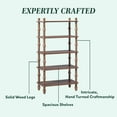 thumbnail image 3 of Vivienne Walker Edison Easy Assembly Solid Wood Spindle Short Bookshelf - Dark Brown, 3 of 13