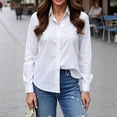 thumbnail image 4 of XuJwPNcy Button Down Shirts for Women Soft Comfortable Lapel Tops Dressy Work Office Blouse Clothes Business Casual Outfits, 4 of 6