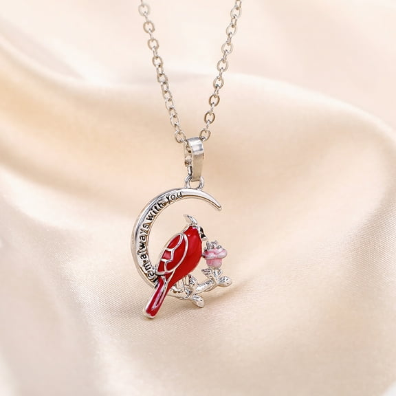 Yaman Necklaces Pendants Heart Necklace Jewelry Sterling Silver Red Bird Pendant Necklace powder