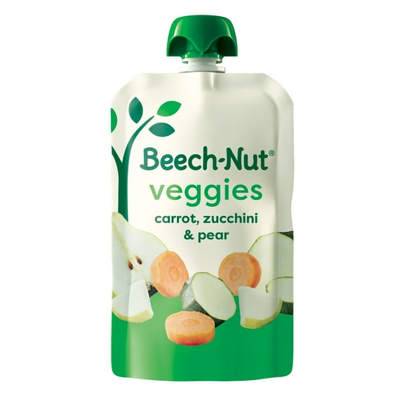 Beech-Nut Veggies Stage 2 Baby Food, Carrot Zucchini & Pear, 3.5 oz Pouch