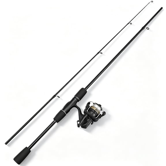 YTAKY Fishing Pole, 5ft Ultralight 2-Piece Beginner Spinning Rod Combo, 30 Ton Carbon Glass Blanks, Sensitive Tip for Tiny Bites, All-Water Versatile Reel Kit