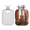 thumbnail image 2 of 2L Hot Water Bottle with Soft Velvet Cover PVC Hot Water Bag for Pain Relief Long-Lasting Warmth Three Dogs, 2 of 8