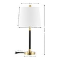 thumbnail image 3 of SAFAVIEH Vitale 22 in. Glam Brass Gold Iron Table Lamp with Off-white 100% Cotton Shade, 3 of 6