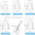 thumbnail image 3 of 40pcs Silicone Guitar Finger Guards Fingertip Protectors Fingertip Protection Covers Caps for Stringed Instruments, Sewing and Embroidery (5 Sizes),Transparent color, 3 of 9
