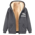 thumbnail image 3 of Wancir Women's Casual Full Zip Up Sherpa Lined Hoodie Sweatshirt Jacket Coat, 3 of 4