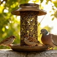 thumbnail image 5 of Solar Powered Hanging Bird Feeder With Light, Openwork Decor For Outdoor Garden Yard, 1-Pack Bird Feeding Station, 5 of 6