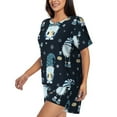 thumbnail image 2 of Naloa Gnome and Snowflakes Women's Short-Sleeved Pajama Set, Loungewear, Summer pajamas, Breathable Cozy - XX-Large, 2 of 9