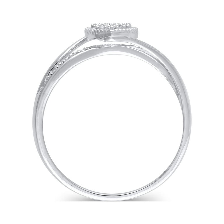 10k White Gold Diamond Cluster Heart Accent Engagement Ring 10k White Gold Diamond Cluster Heart Accent Engagement Ring