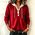 thumbnail image 2 of yillto Womens Sweater Hooded Knit Long Sleeve Sweatshirt Plus Size V Neck Loose Fashion Casual Tops, 2 of 5