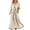 A-Beige272, variant on Puliio Womens Dresses Solid Color V Neck Twist Front With Piping Detail Casual Loose Fit Maxi Dress