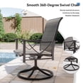 thumbnail image 2 of ALAULM 5 Piece Outdoor Conversation Sets, 4 Textilene Fabric Swivel Chairs with Metal Frame and w/48in Propane Round Fire Pit Table for Deck Garden Backyard Porch,Brown, 2 of 7