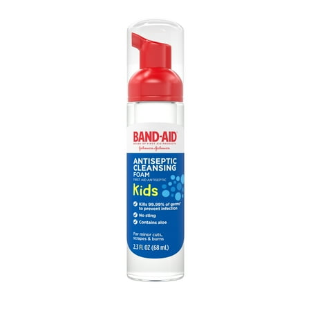 (( pack of 8))Expiration 11/2024)) Band-Aid First Aid Antiseptic Cleansing Foam for Kids  2.3 fl. Oz