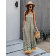 thumbnail image 1 of Floral Print V Neck Spaghetti Strap Maxi Summer Dress for Women, 1 of 3